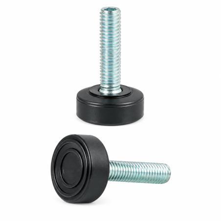 Pie regulable articulado Ø25 M8x27 Negro Pie regulable articulado Ø25 M8x27 pata niveladora EMFA GmbH