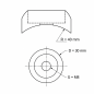 Cubierta esférica para tornillos de parques infantiles M8 FI30 R40 tapa esférica M8 para tornillos EMFA GmbH