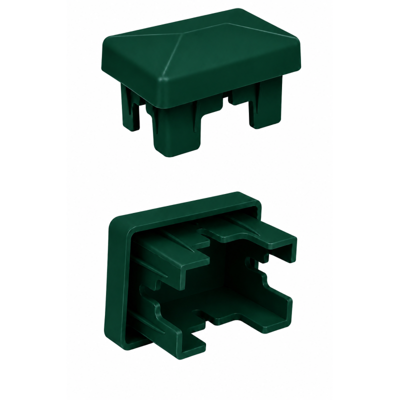 Tapón interior rectangular para poste de valla 40x60 mm Verde