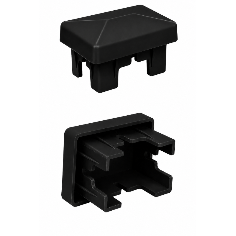 Tapón interior rectangular para poste de valla 40x60 mm Negro