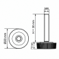 Pie regulable moleteado Ø20 M8x30 - FI20 nivelador EMFA GmbH