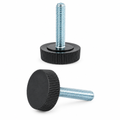 Pie regulable moleteado Ø25 M5x30 - FI25 nivelador EMFA GmbH