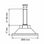 Pie regulable articulado metálico M10x80 - FI30 Plateado Pie regulable articulado metálico M10x80 - FI30 nivelador EMFA GmbH