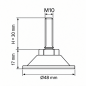 Pie regulable articulado metálico M10x30 - FI48 Plateado Pie regulable articulado metálico M10x30 - FI48 nivelador EMFA GmbH