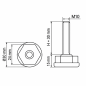 Pie regulable Ø30 hexagonal M10x30 Negro Pie regulable Ø30 hexagonal M10x30 pata niveladora EMFA GmbH