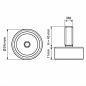 Pie regulable en altura Ø34 M8x45 - FI34 Negro Pie regulable en altura Ø34 M8x45 - FI34 nivelador EMFA GmbH