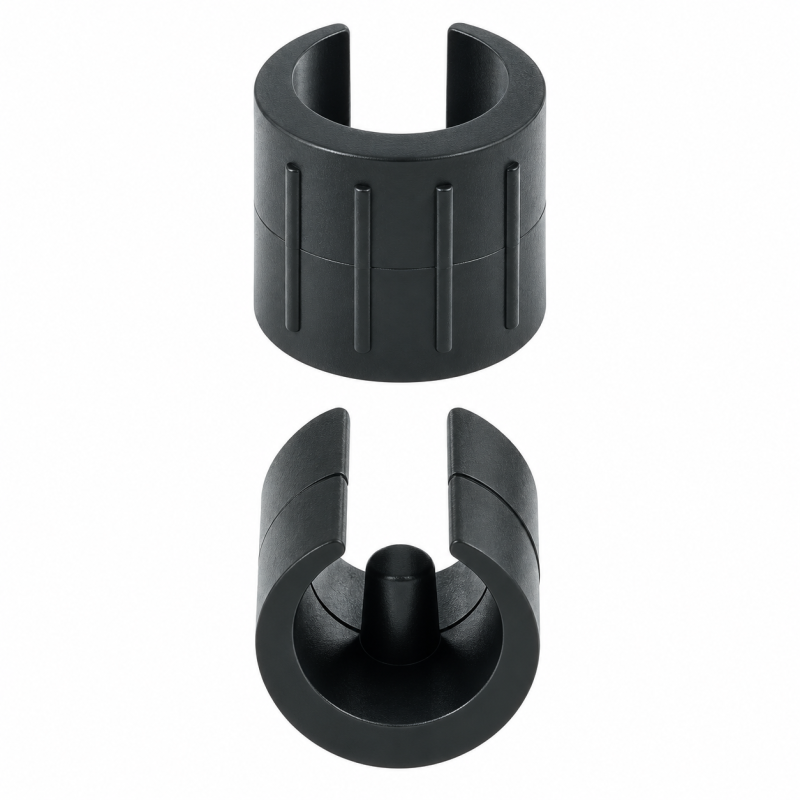 Casquillo reductor ranurado para tubo redondo 20-22 mm Negro