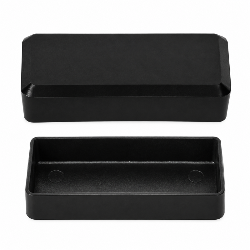 Tapón exterior rectangular plano 40,7x30,6 mm Negro