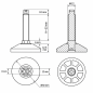 Pie regulable fijo con ajuste superior Ø50 M12x53/63 - FI50 Negro Pie regulable fijo con ajuste superior Ø50 M12x53/63 - FI50 nivelador EMFA GmbH
