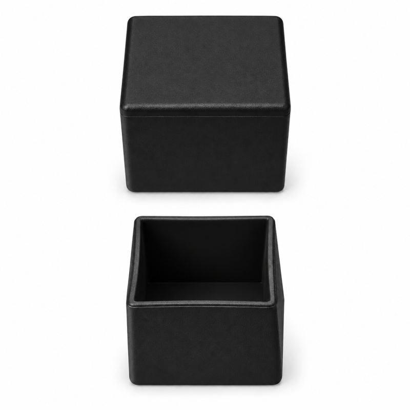 Tapón exterior cuadrado plano 25,1x25,1 mm Negro