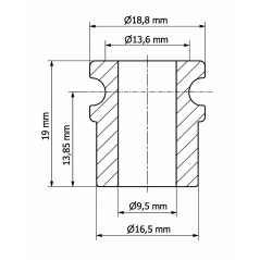Casquillo para muelle de elevación 18,8x19x9,5 mm Negro