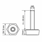 Pie regulable hexagonal SW19 M8x30 - SW19 nivelador EMFA GmbH