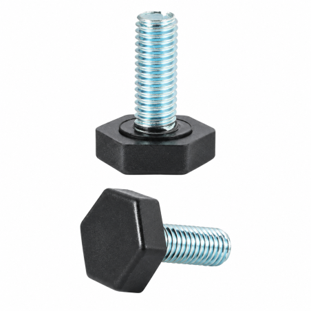 Pie regulable hexagonal SW24 M10x40 - SW24 Negro Pie regulable hexagonal SW24 M10x40 - SW24 nivelador EMFA GmbH