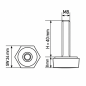 Pie regulable hexagonal SW24 M8x40 - SW24 nivelador EMFA GmbH