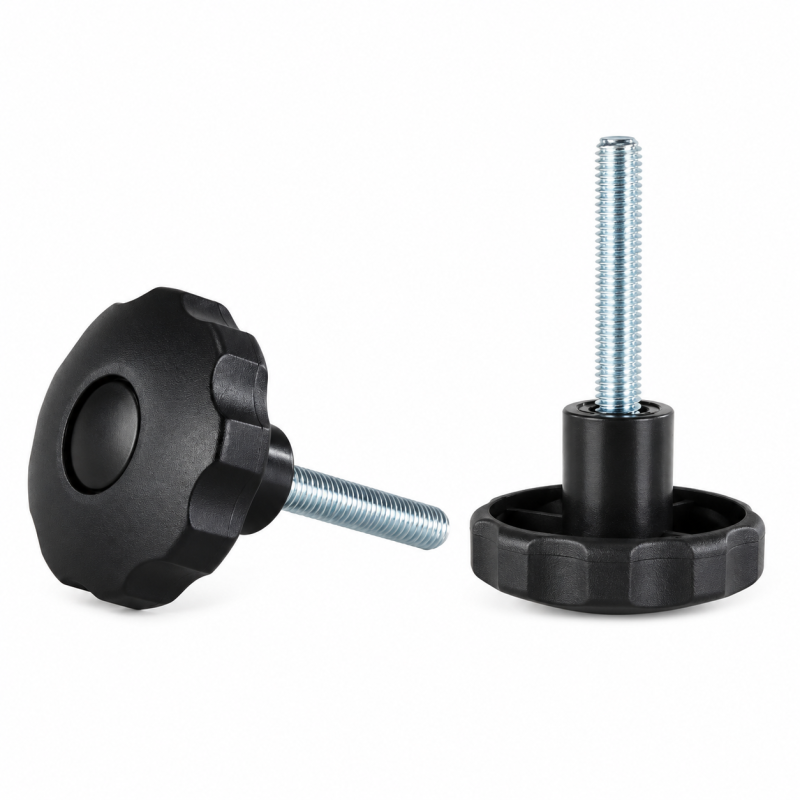 Pomo de estrella Ø64 M12x48 - FI64 Negro